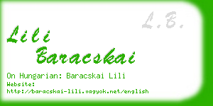 lili baracskai business card